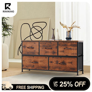 RIMIKING Space-Saving 5-Drawer Storage Dresser